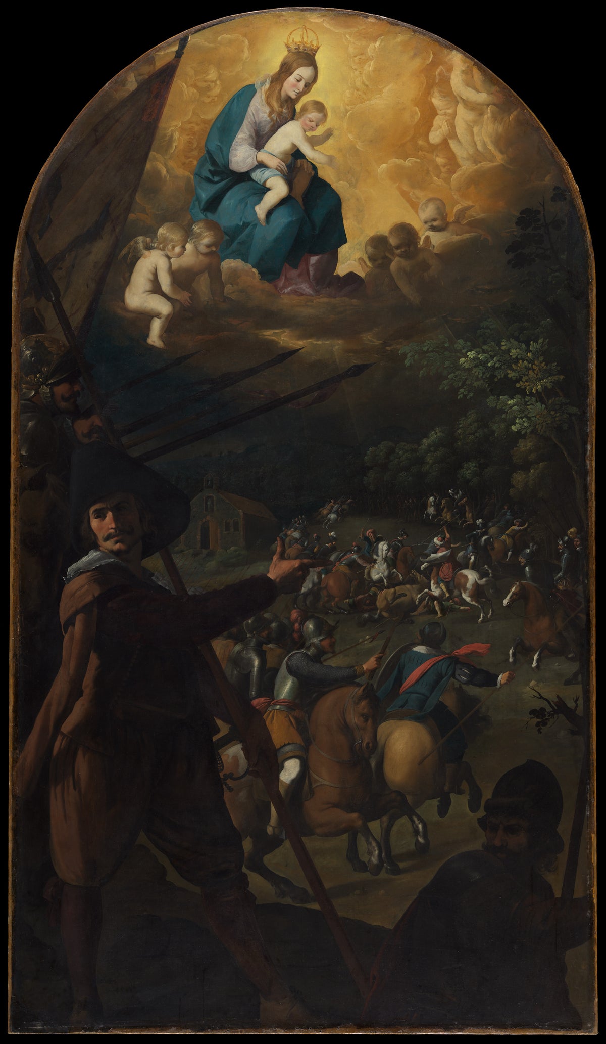 Battle between Christians and Muslims at El Sotillo by Francisco de Zurbarán - Oil Painting canvas print