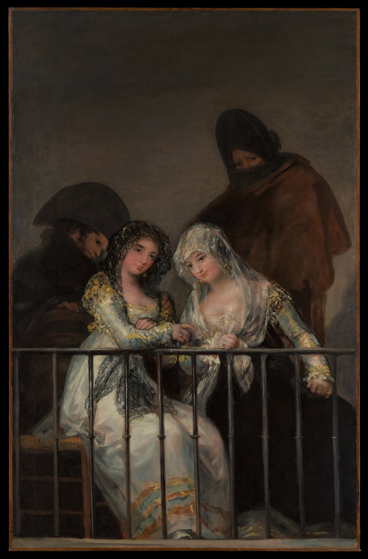 Majas on a Balcony by Goya (Francisco de Goya y Lucientes) - Romantic canvas print