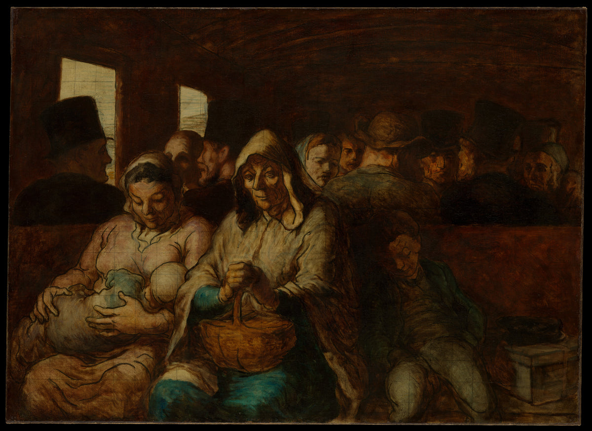 The Third-Class Carriage by Honoré Daumier - Realist canvas print