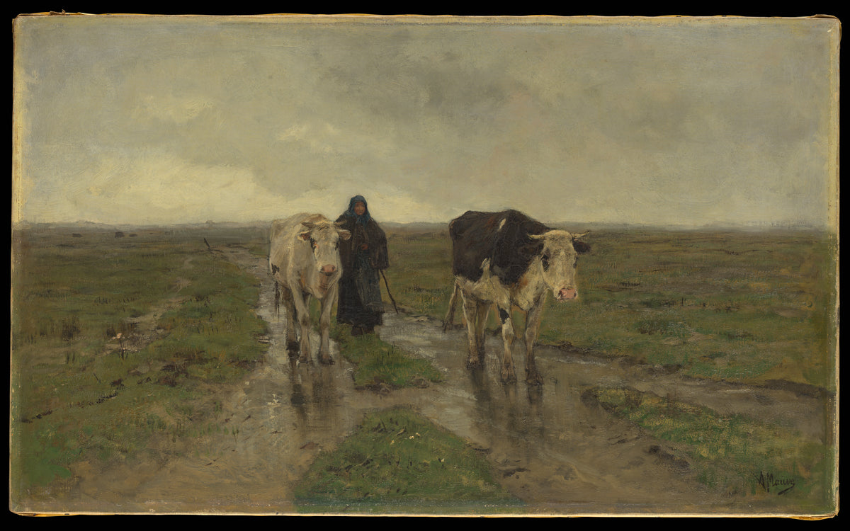 Changing Pasture by Anton Mauve - Oil Painting canvas print