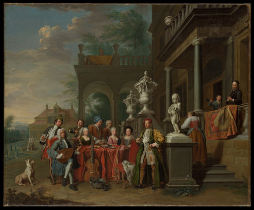 A Musical Gathering at the Court of the Elector Karl Albrecht of Bavaria by Peter Jacob Horemans - Oil Painting canvas print