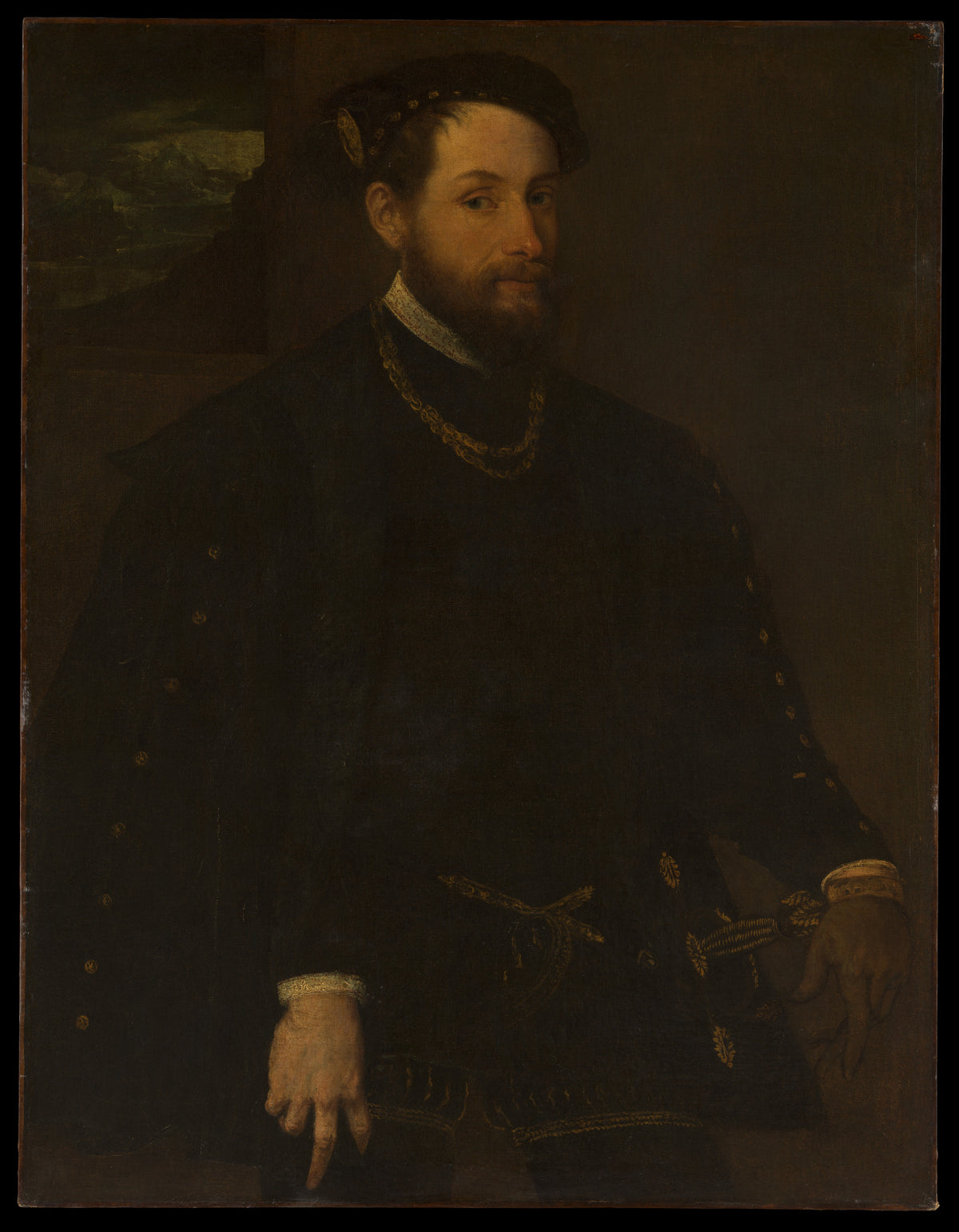 Portrait of a Man by Lambert Sustris - Oil Painting canvas print