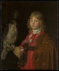 Portrait of a Boy with a Falcon by Wallerant Vaillant - Oil Painting canvas print