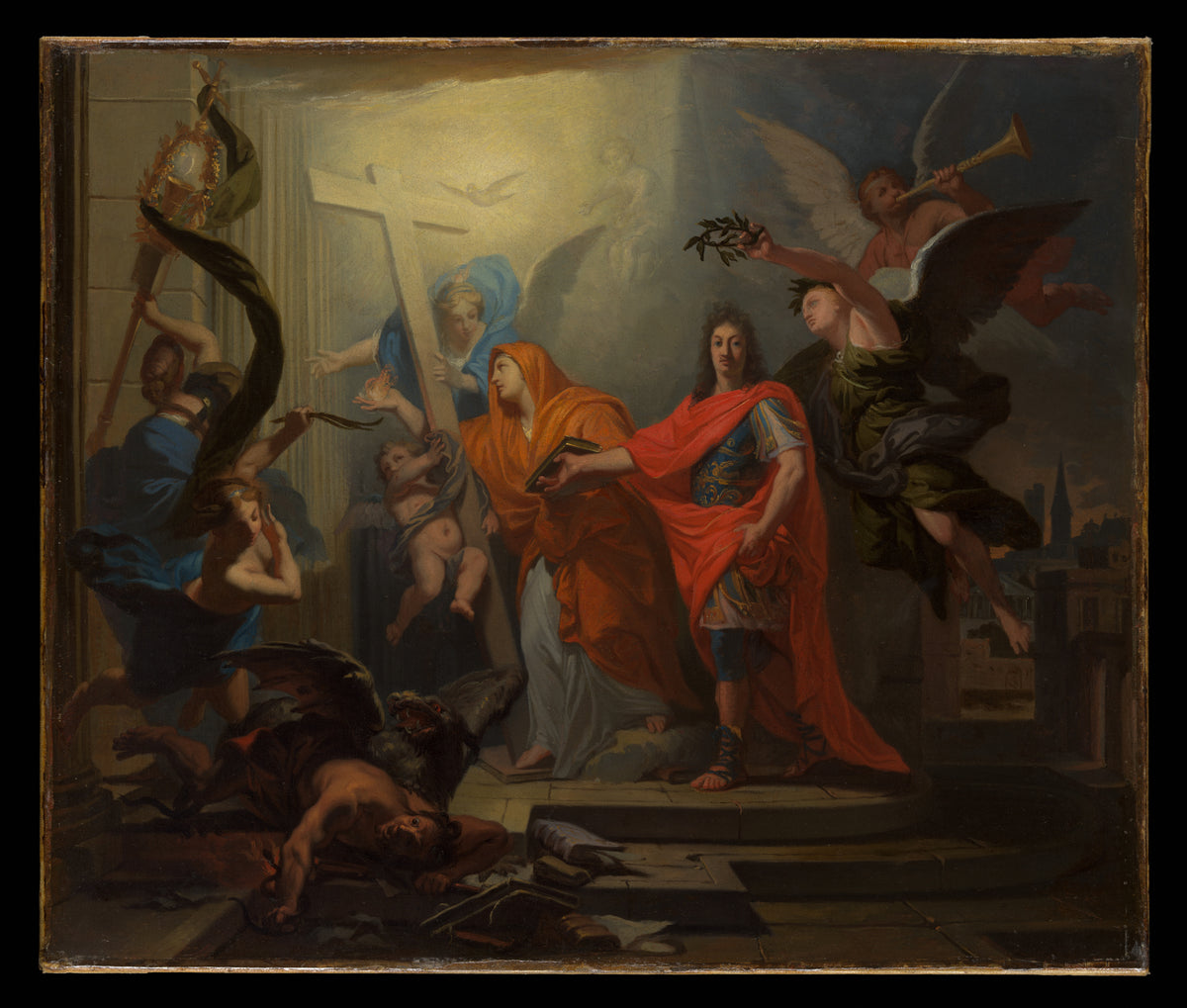 The Restoration of the Catholic Religion in Strasbourg by Claude Guy Hallé - Oil Painting canvas print