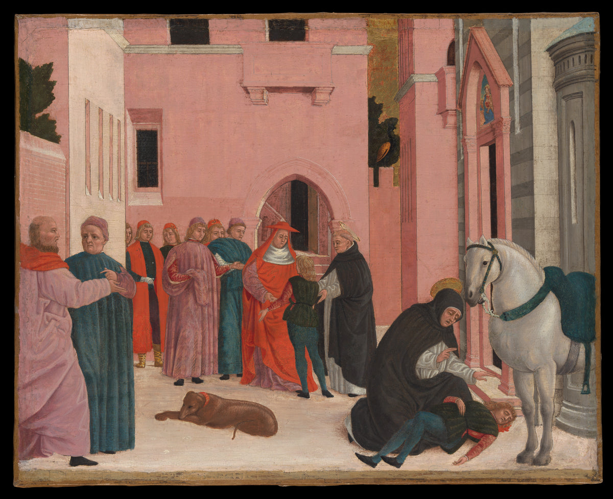 Saint Dominic Resuscitating Napoleone Orsini by Bartolomeo degli Erri - Tempera canvas print