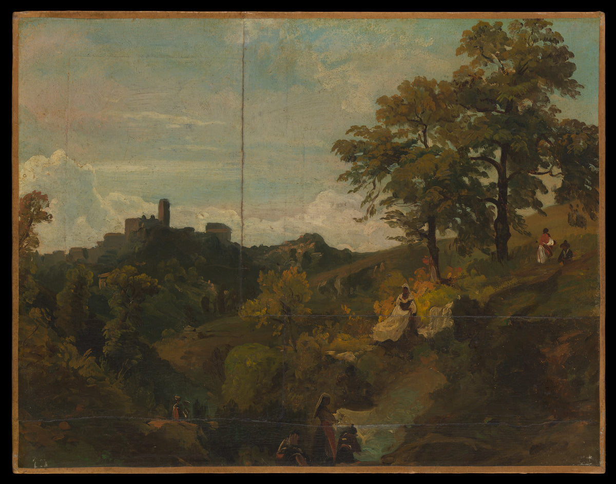 Roman Landscape by Arnold Böcklin - Oil Painting canvas print