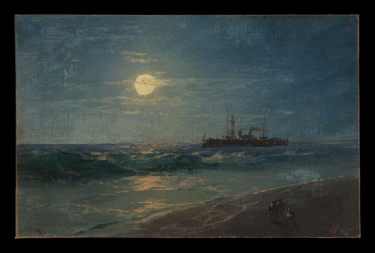 Ship by Moonlight by Ivan Konstantinovich Aivazovsky (Hovhannes Aivazian) - Oil Painting canvas print