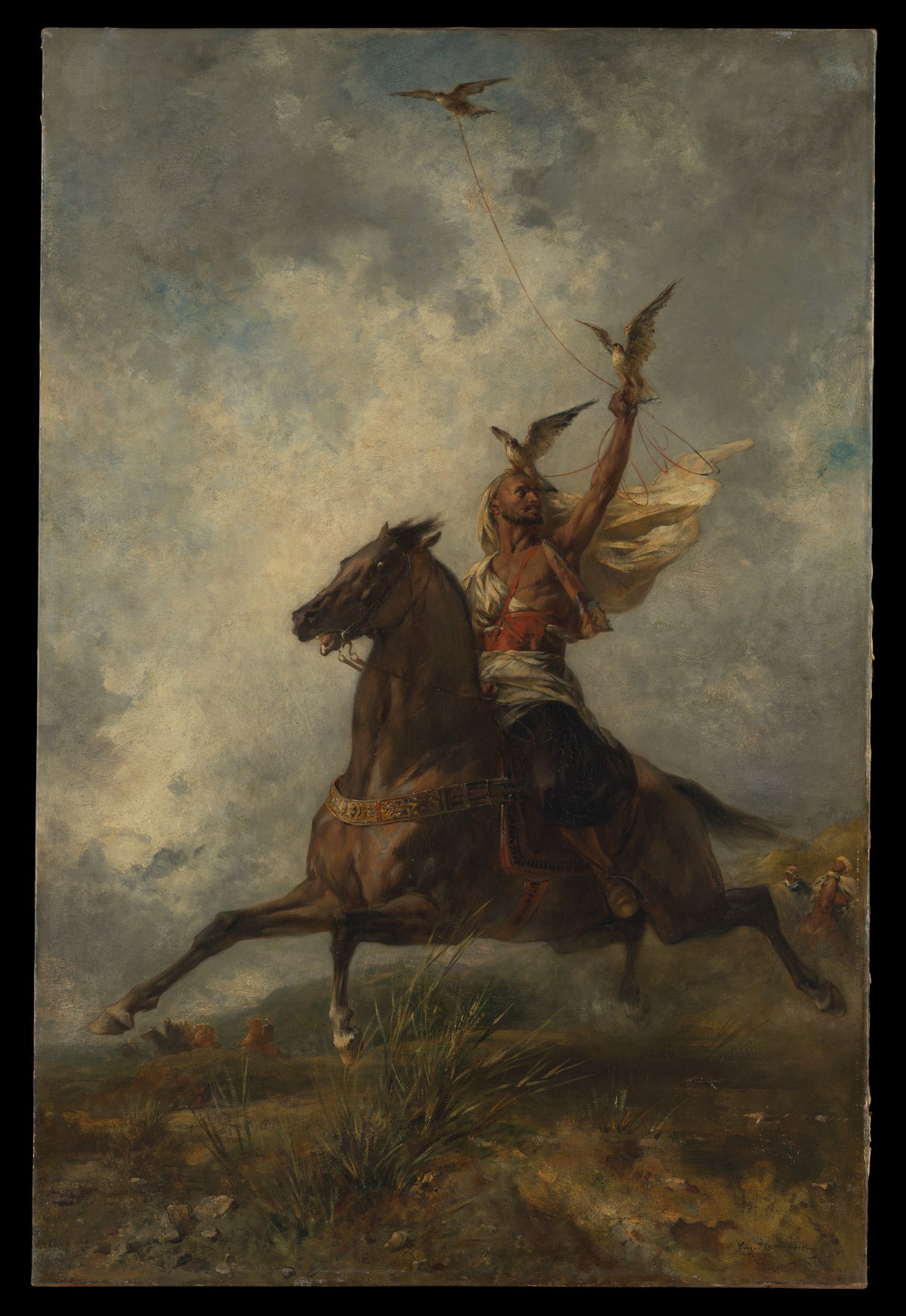 The Arab Falconer by Eugène Fromentin - Oil Painting canvas print