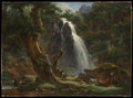 Waterfall at Mont-Dore by Achille-Etna Michallon - Oil Painting canvas print