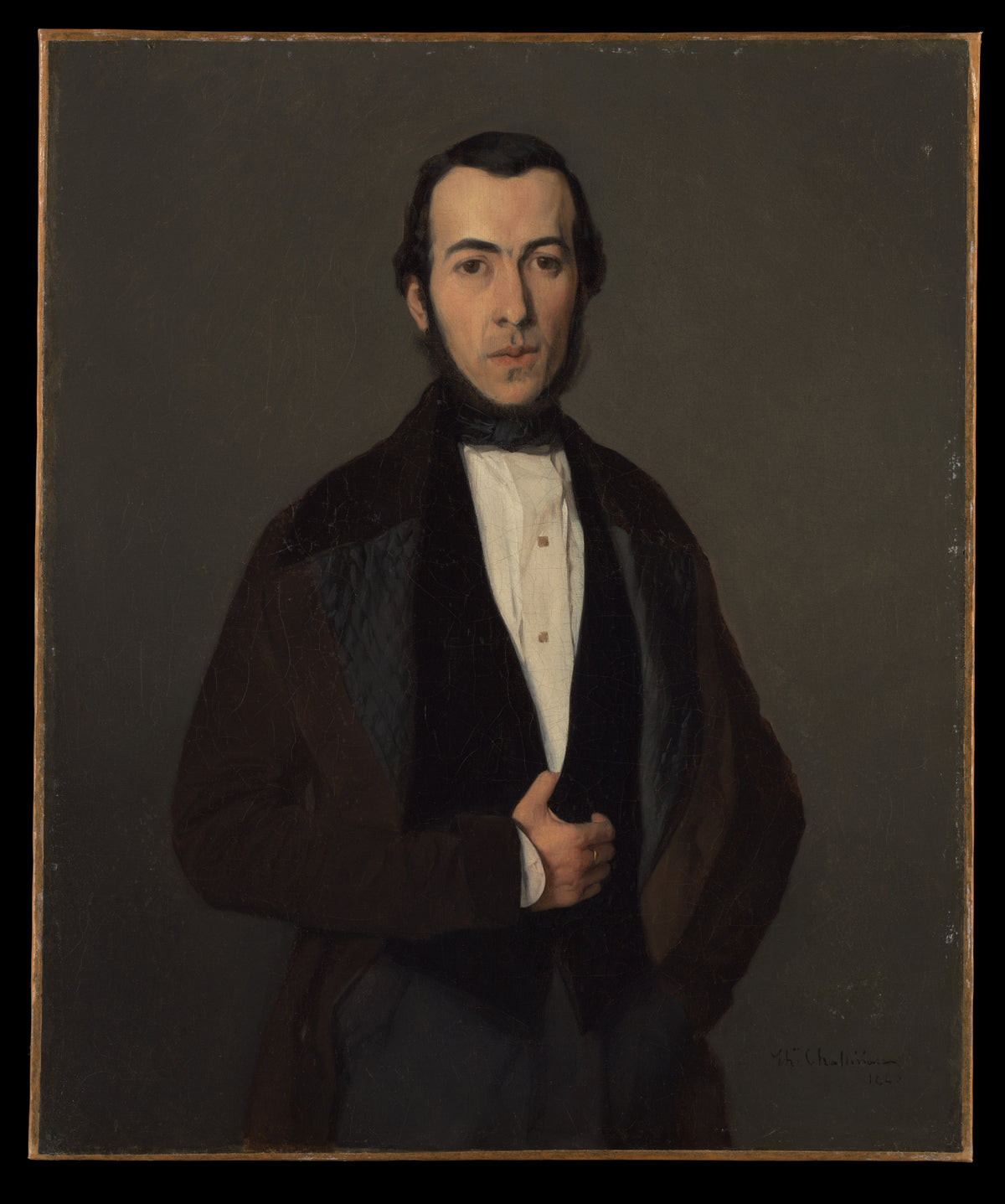 Portrait of a Man by French Painter - Oil Painting canvas print
