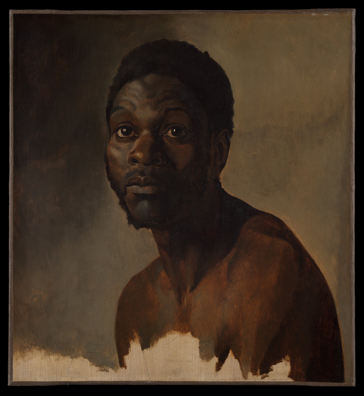 Bust-Length Study of a Man by François-Auguste Biard - Classic Art canvas print