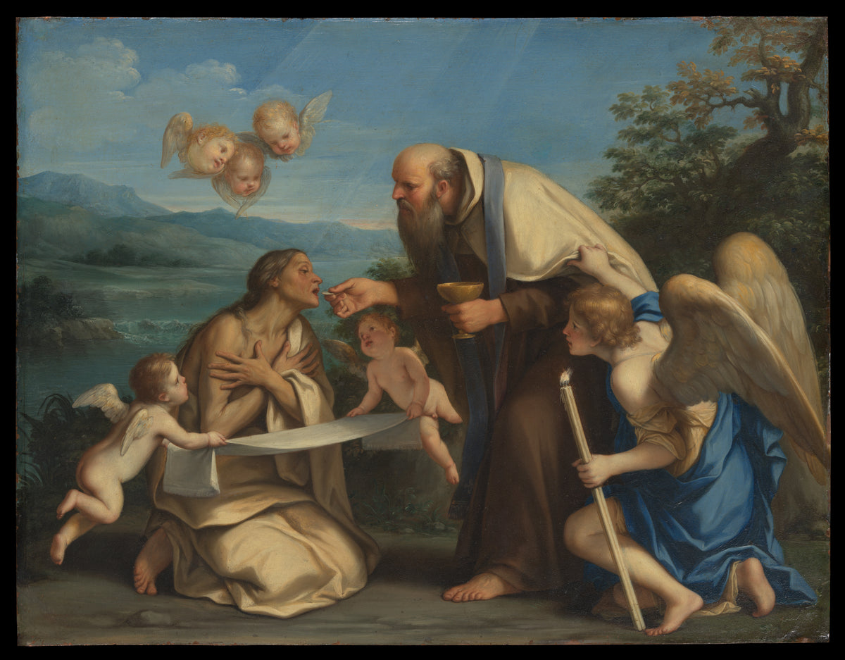 The Last Communion of Saint Mary of Egypt by Marcantonio Franceschini - Classic Art canvas print
