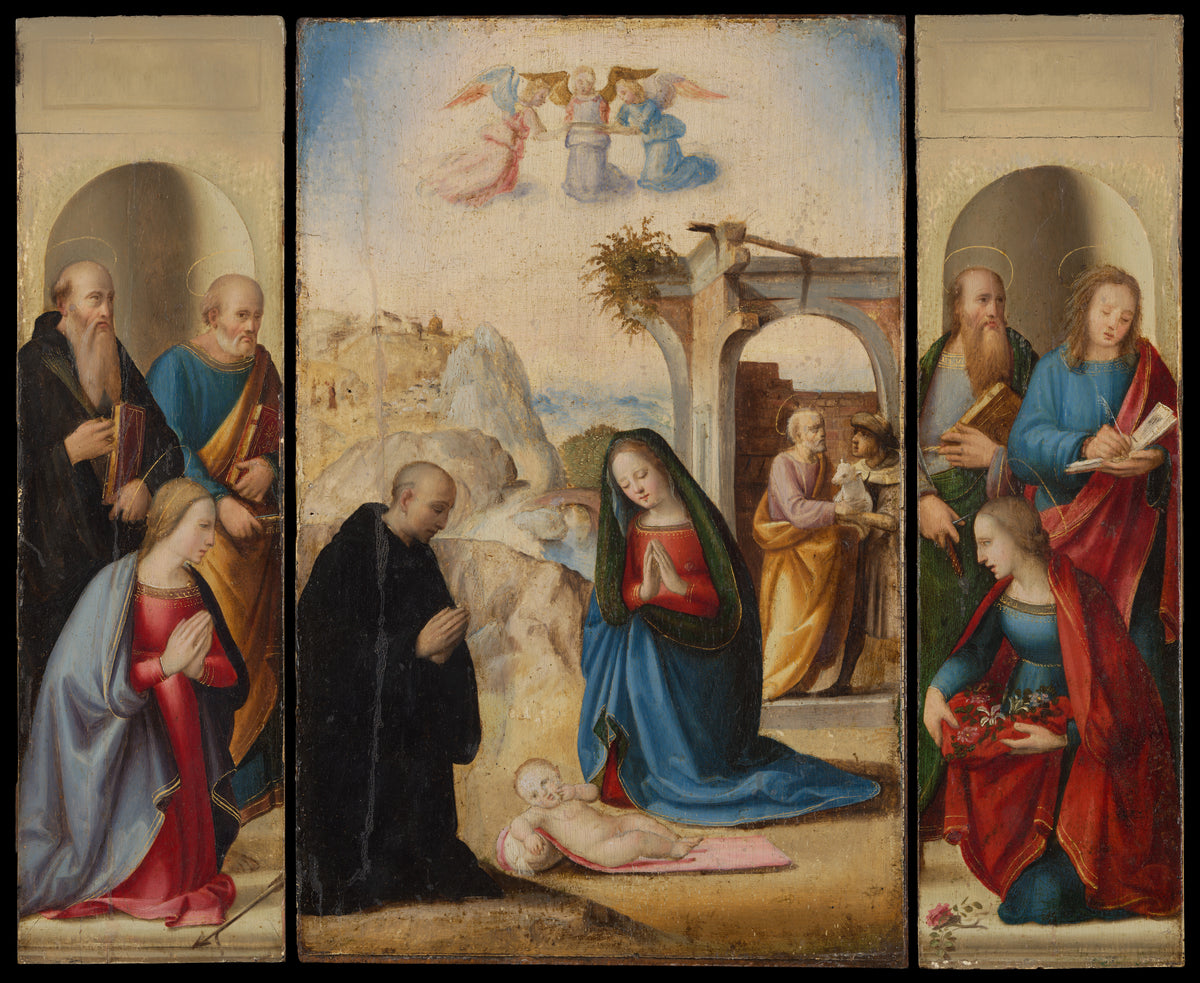 The Nativity with Saints by Ridolfo Ghirlandaio - Classic Art canvas print