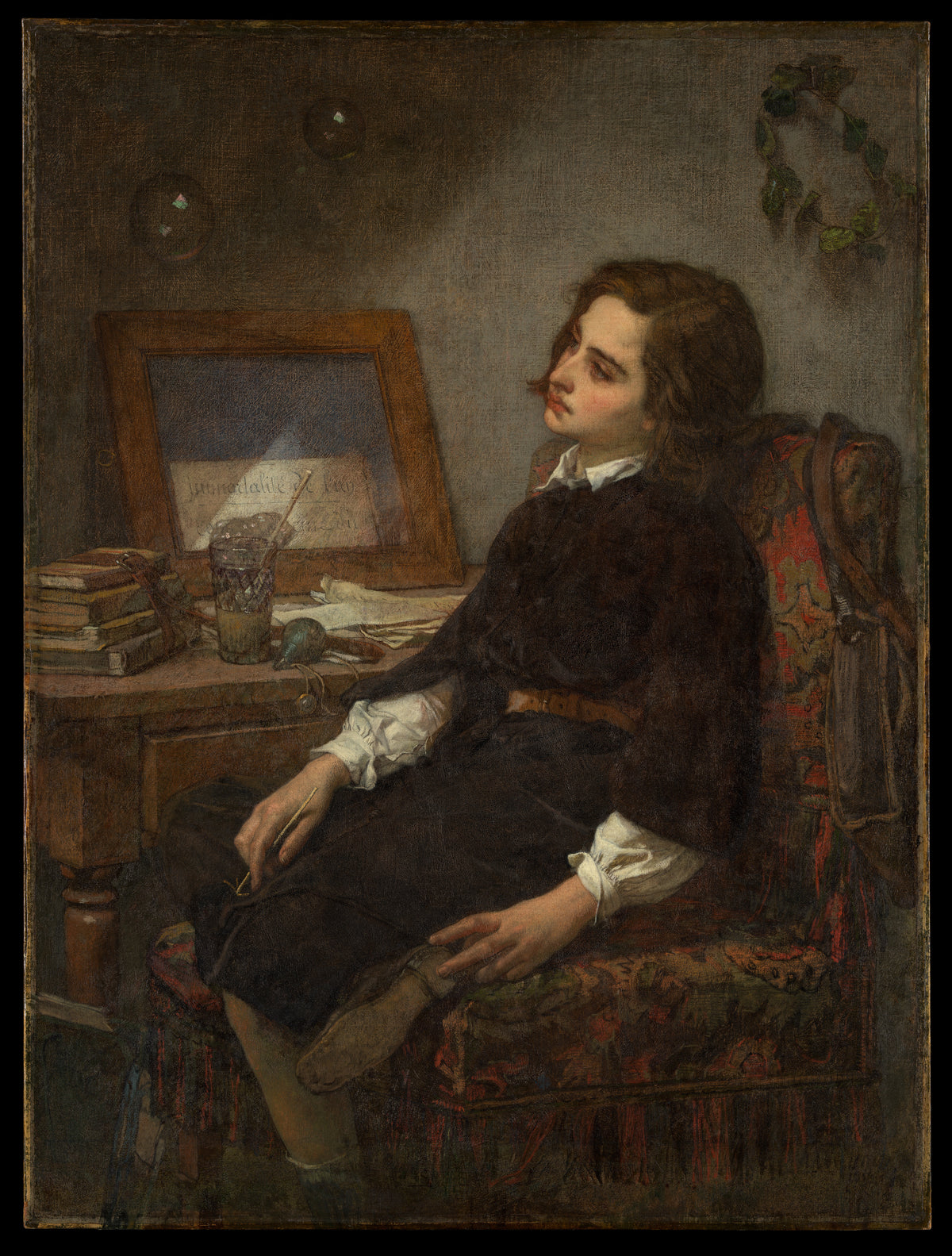 Soap Bubbles by Thomas Couture - Oil Painting canvas print