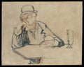 George Moore 18521933 at the Caf by Edouard Manet - Impressionist canvas print