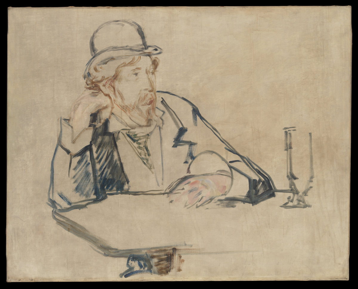 George Moore 18521933 at the Caf by Edouard Manet - Impressionist canvas print