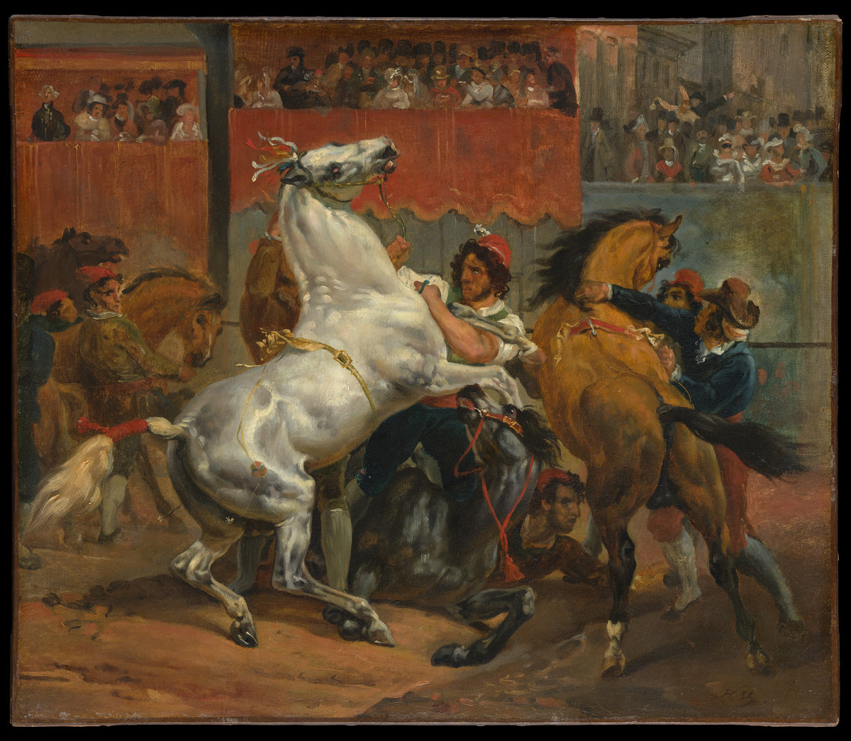 The Start of the Race of the Riderless Horses by Horace Vernet - Oil Painting canvas print
