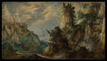A Mountainous Landscape with a Waterfall by Kerstiaen de Keuninck - Classic Art canvas print