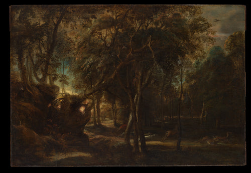 A Forest at Dawn with a Deer Hunt by Peter Paul Rubens - Baroque canvas print