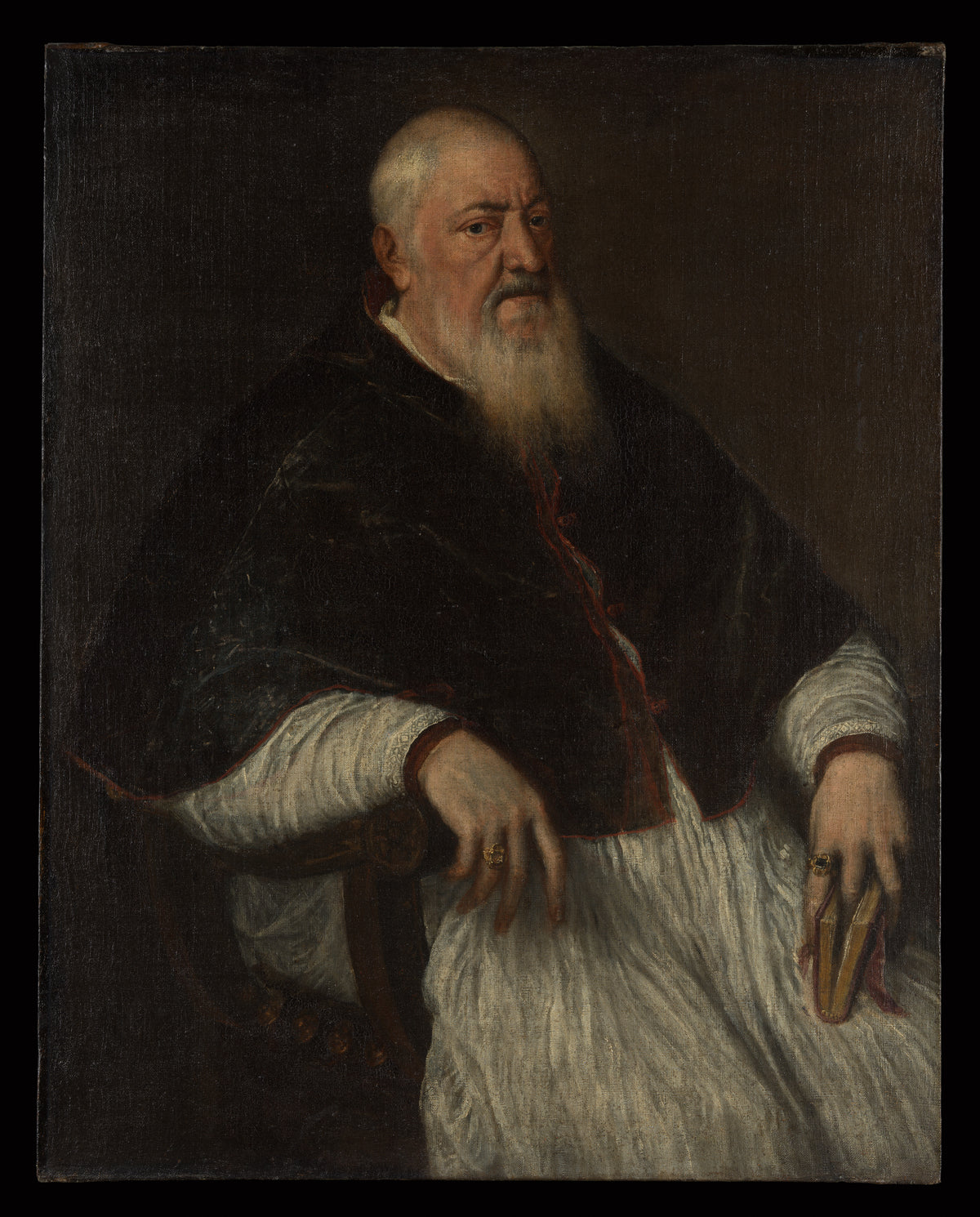 Filippo Archinto born about 1500, died 1558, Archbishop of Milan by Titian (Tiziano Vecellio) - Renaissance canvas print