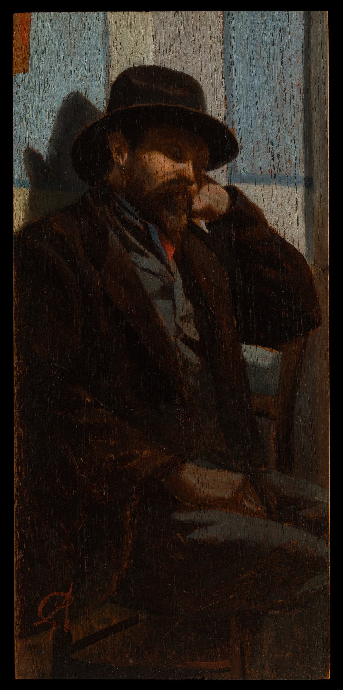 A Man Seated and Asleep by Giuseppe Abbati - Classic Art canvas print