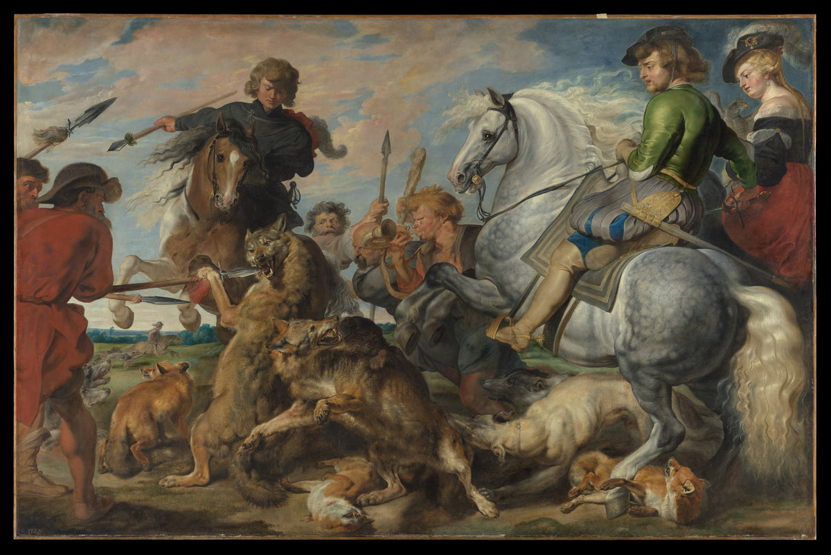 Wolf and Fox Hunt by Peter Paul Rubens - Baroque canvas print