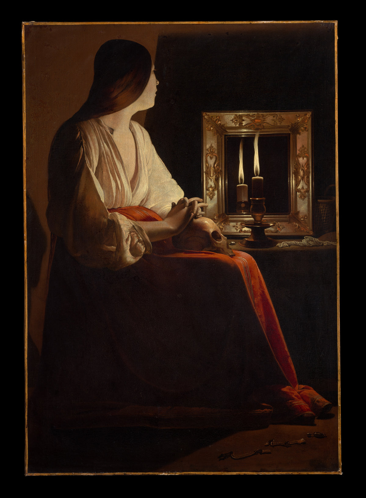 The Penitent Magdalen by Georges de La Tour - Oil Painting canvas print