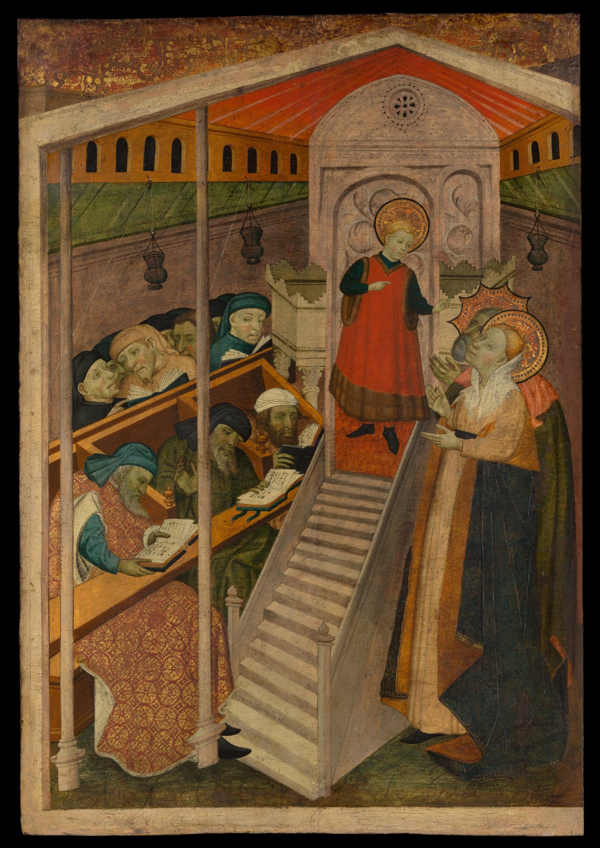 Christ among the Doctors by Spanish (Catalan) Painter - Tempera canvas print