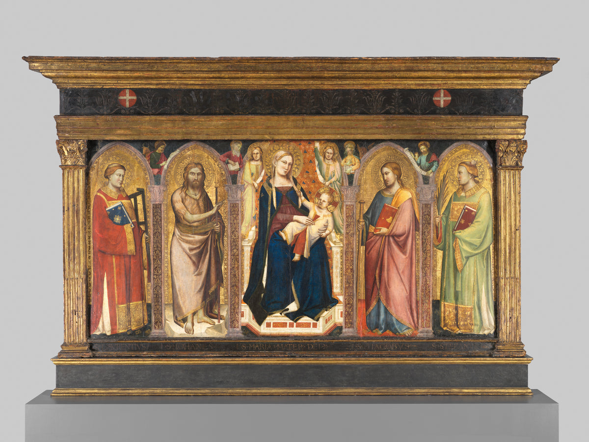 Madonna and Child Enthroned with Saints by Taddeo Gaddi - Tempera canvas print