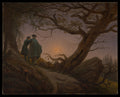 Two Men Contemplating the Moon by Caspar David Friedrich - Romantic canvas print