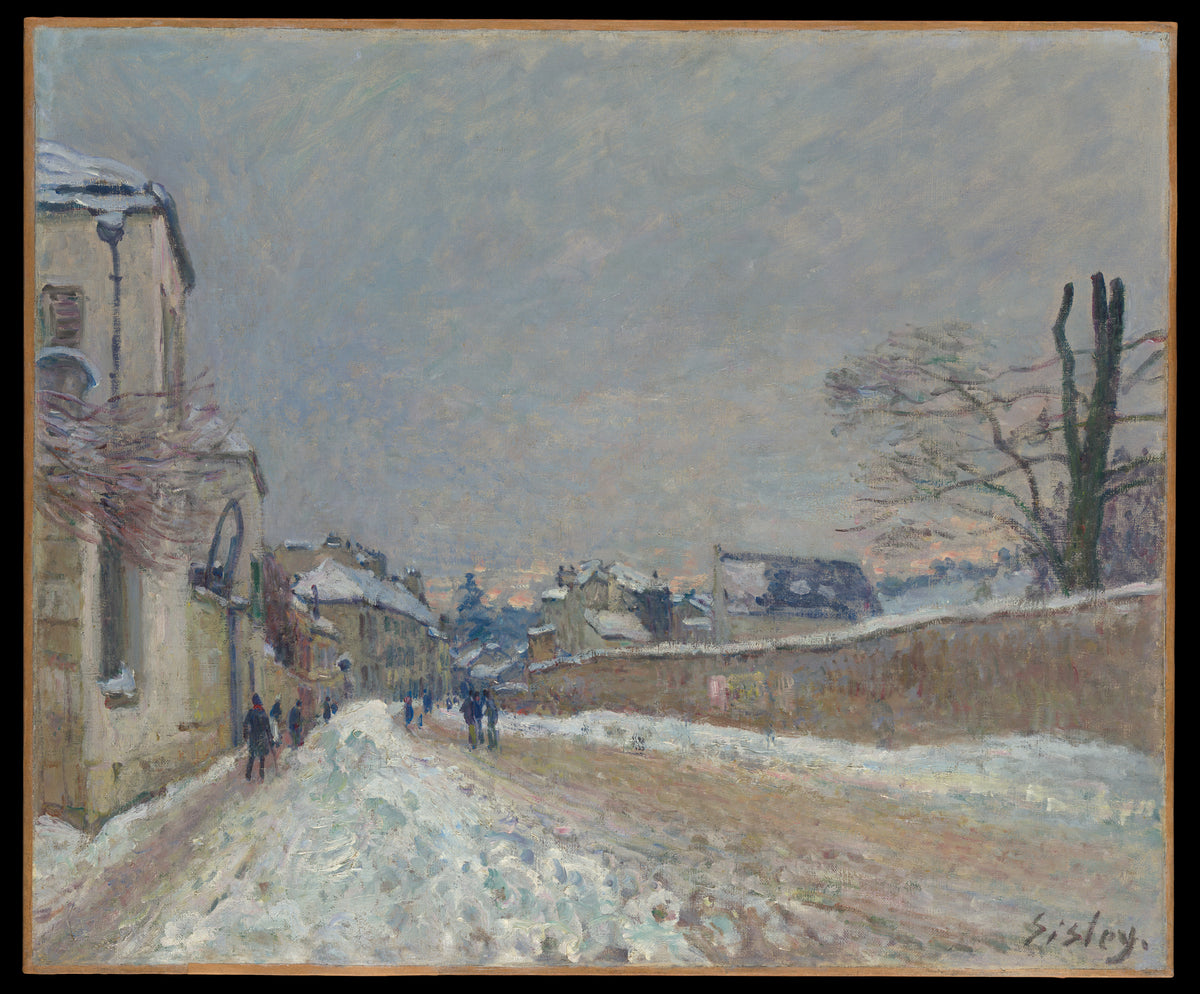 Rue Eugne Moussoir at Moret Winter by Alfred Sisley - Oil Painting canvas print