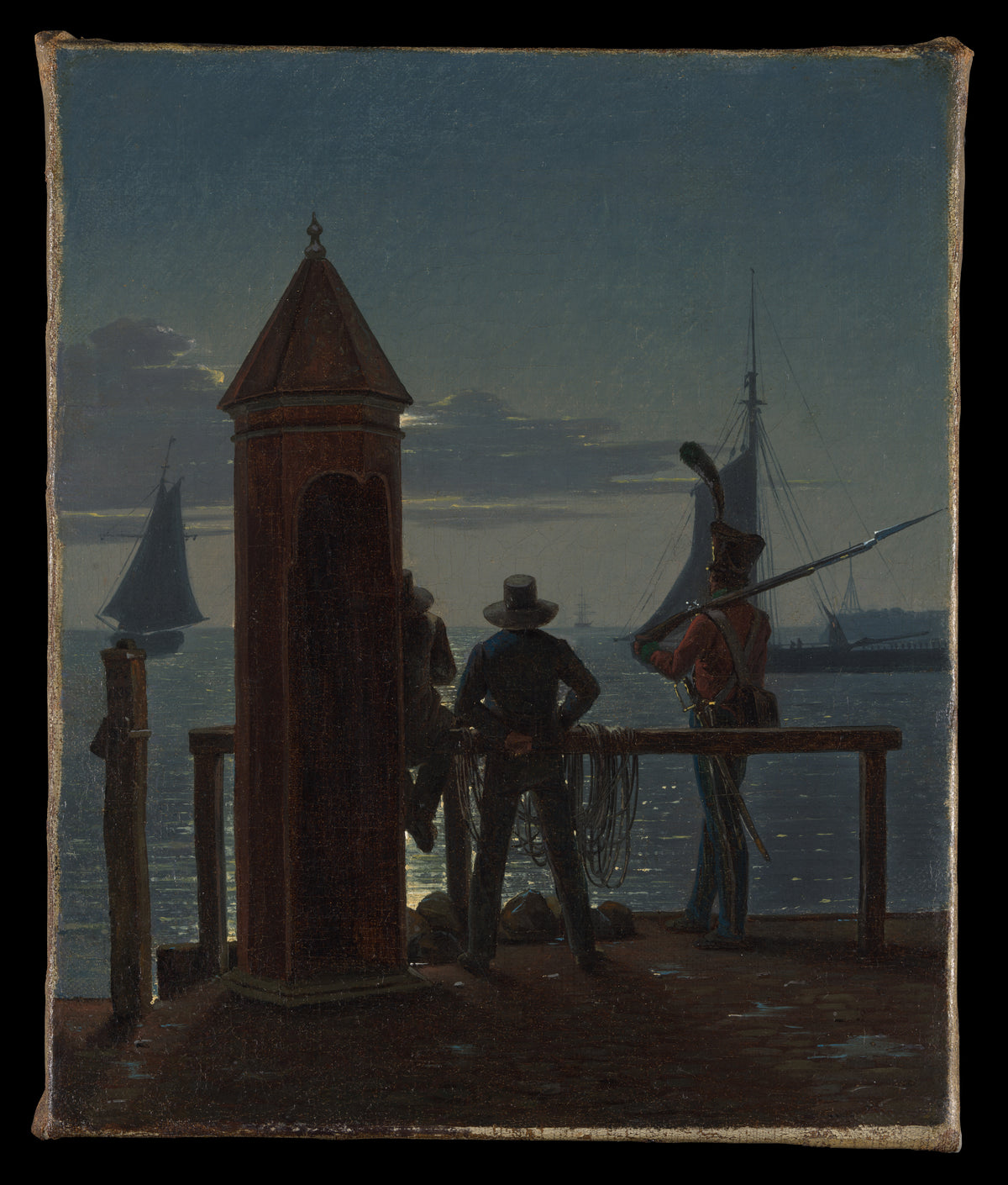 View from the Citadel Ramparts in Copenhagen by Moonlight by Martinus Rørbye - Oil Painting canvas print