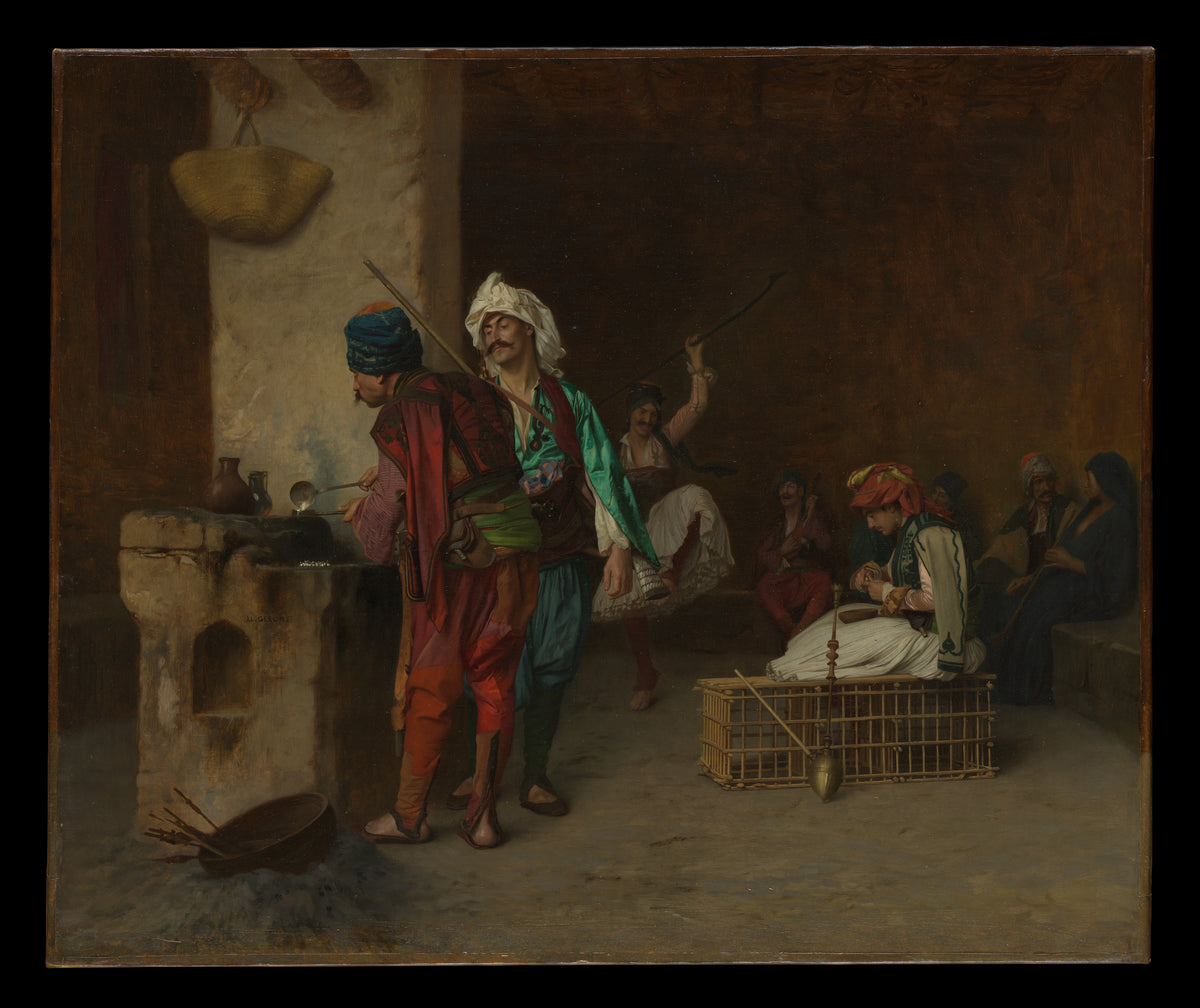 Cafe House, Cairo Casting Bullets by Jean-Léon Gérôme - Oil Painting canvas print