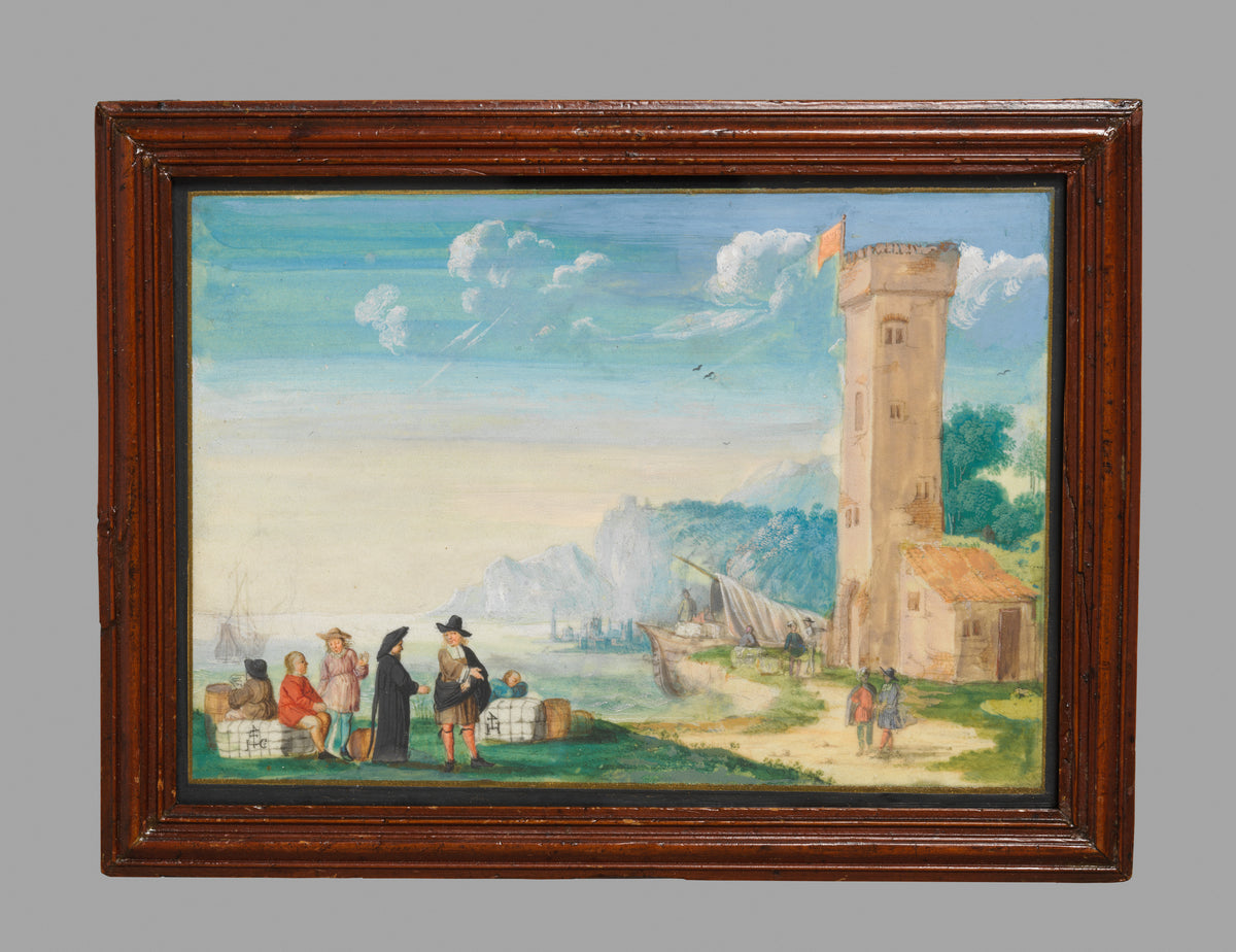 Harbor Scene by Flemish Painter - Classic Art canvas print