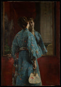 The Japanese Robe by Alfred Stevens - Oil Painting canvas print