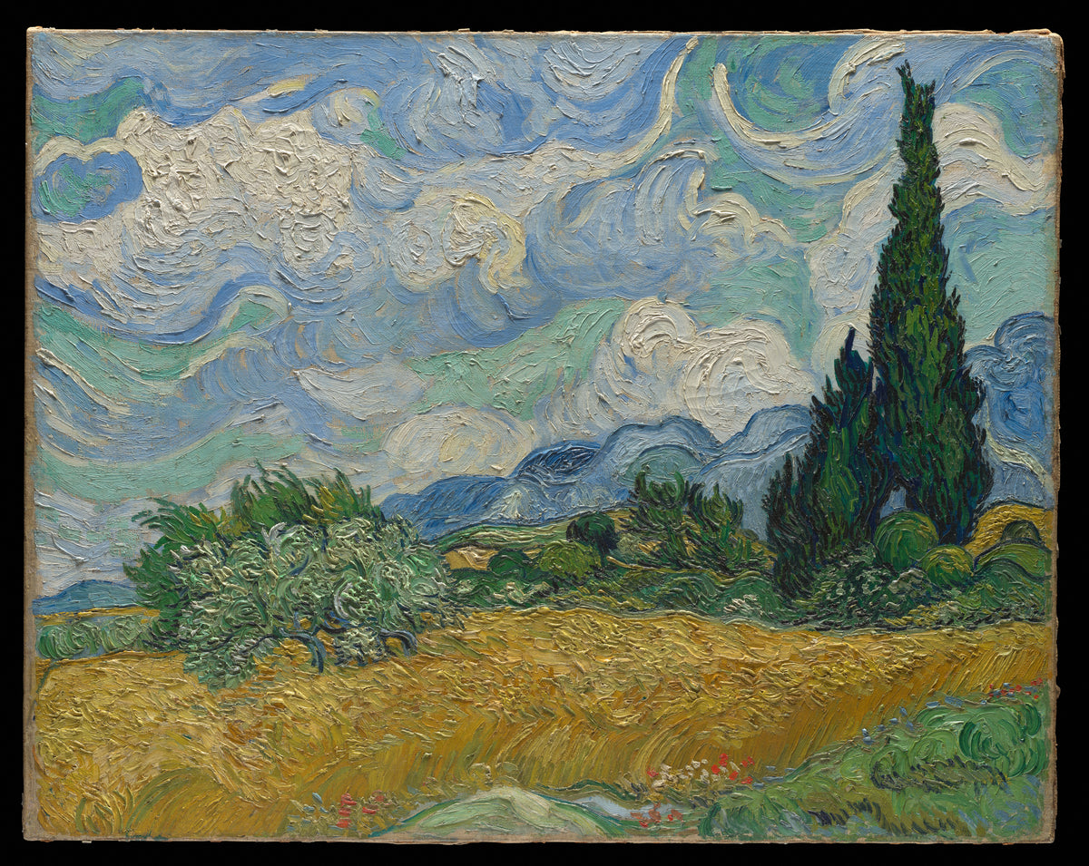 Wheat Field with Cypresses by Vincent van Gogh - Post-Impressionist canvas print