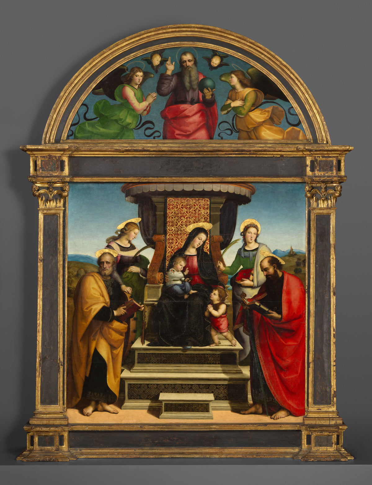 Madonna and Child Enthroned with Saints by Raphael (Raffaello Sanzio or Santi) - Renaissance canvas print