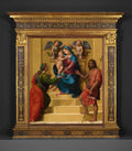 Madonna and Child Enthroned with Saints Mary Magdalen and John the Baptist by Giuliano di Piero di Simone Bugiardini - Classic Art canvas print