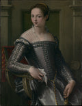 Portrait of a Woman by Italian (Florentine) Painter (possibly Jacopo Zucchi, Florence 1541–1590 Rome) - Classic Art canvas print