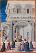 The Birth of the Virgin by Fra Carnevale (Bartolomeo di Giovanni Corradini) - Tempera canvas print