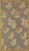 Textile fragment with repeating pattern of scattered vignettes of human figures by  - Classic Art canvas print