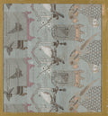 Textile fragment with incomplete repeating pattern of birds and bird cages by  - Classic Art canvas print