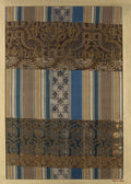 Textile fragment with repeating pattern of stripes and figured bands by  - Classic Art canvas print