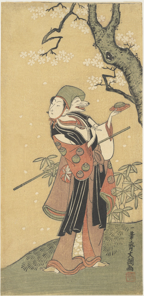 A Fox Dance from the Drama The Thousand Cherry Trees by Ippitsusai Bunchō - Ukiyo-e canvas print
