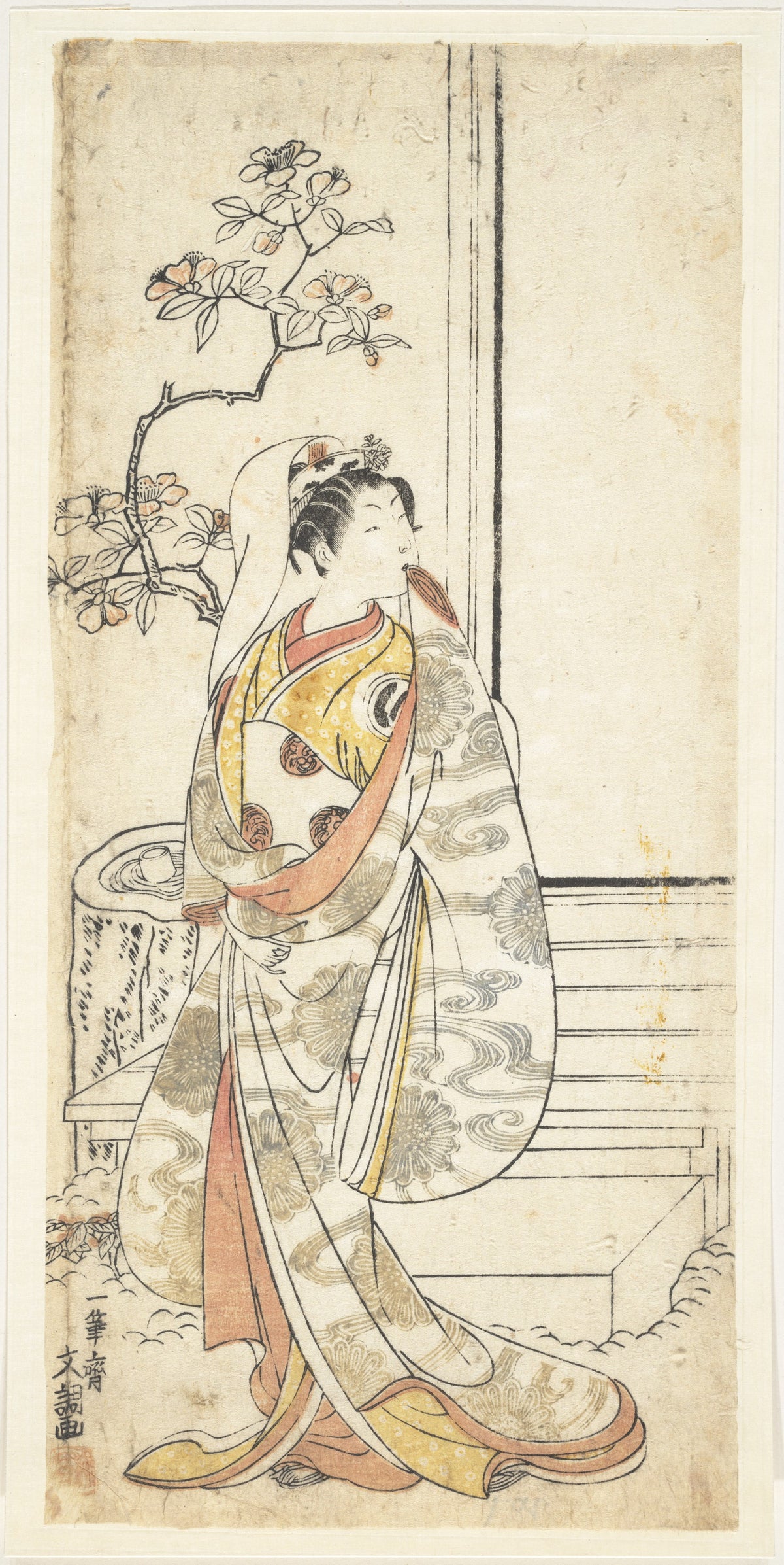 The Actor Sawamura Sojuro I, 16891756 in an Unidentified Female Role by Ippitsusai Bunchō - Ukiyo-e canvas print