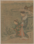 Two Young Ladies at the Shore by Suzuki Harunobu - Ukiyo-e canvas print