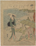 The Curtain Clam by Suzuki Harunobu - Ukiyo-e canvas print