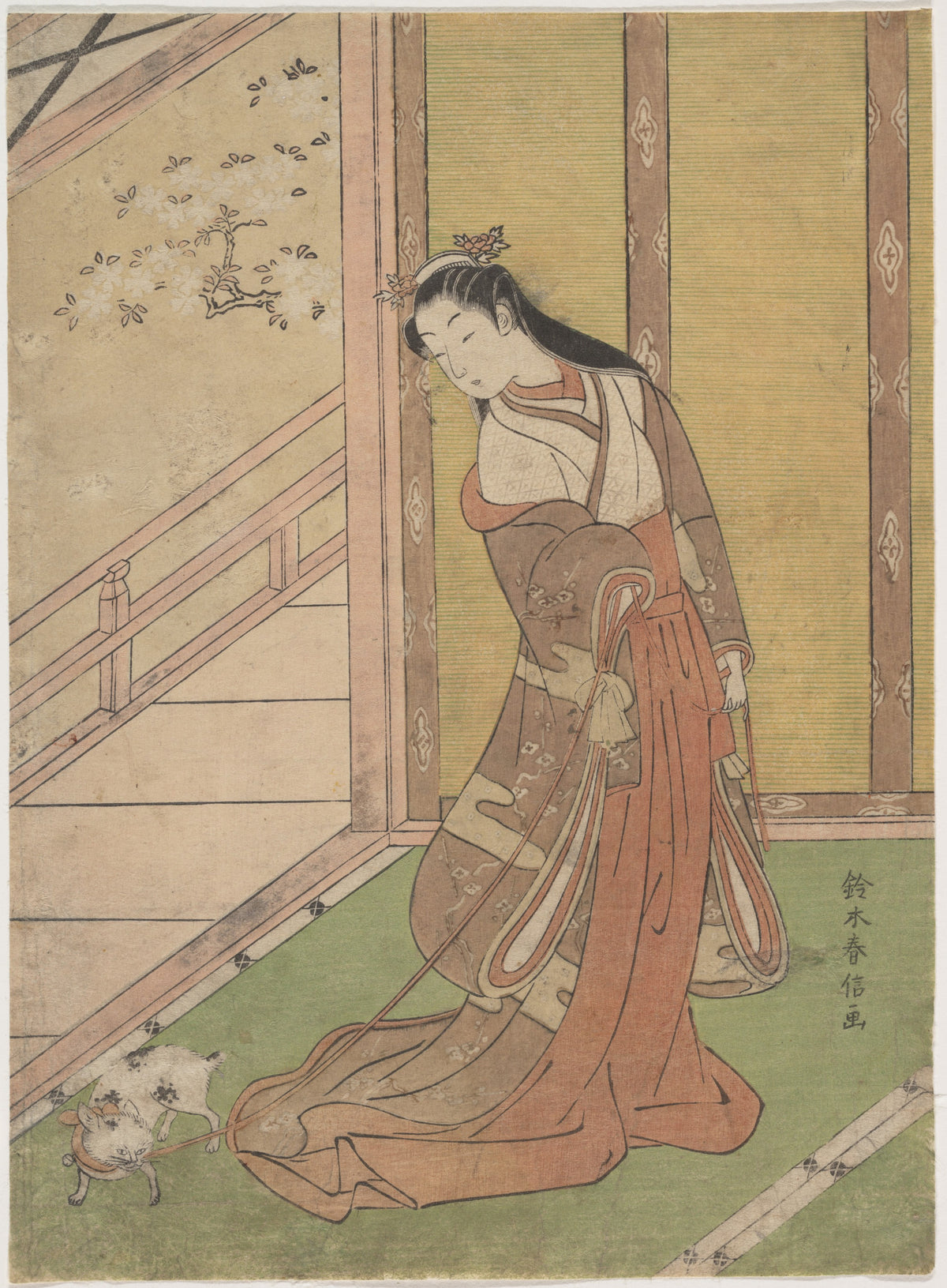 Onna San no Miya the Third Princess by Suzuki Harunobu - Ukiyo-e canvas print