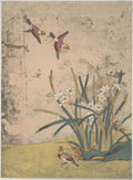 Birds and Narcissus by Suzuki Harunobu - Ukiyo-e canvas print