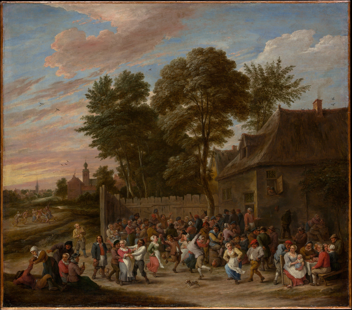 Peasants Dancing and Feasting by David Teniers the Younger - Oil Painting canvas print